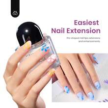 Beetles Gel Nail Kit Short Almond Gift Spree Easy DIY Extension Set Gift For Women - Oval Short 240pcs (Clear Kit) - 查看 1