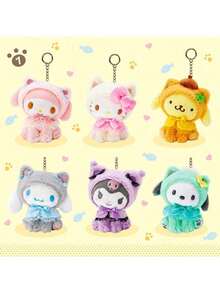 SANRIO 蹲腿系列包括儿童毛绒娃娃、黑耳挂件、旋律包挂件、生日礼物、抱枕、圣诞派对礼物、伴手礼、家具、卧室装饰，适合亲子互动，可作为娃娃纪念品和情人节礼物。 - 彩色 - 查看 2