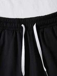 Mens Creative T Shirt And Shorts Set American Vintage Full Print Street Wear Essential T Shirt Set Men Graphic T Shirt And Shorts Set With Antis Socials Socials Clubs Text Red Roses And Crosses Print - 黑色 - 查看 3