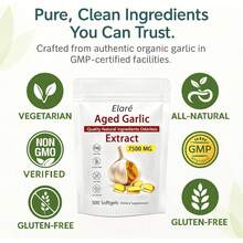 Elare Aged Garlic Extract Capsules 7500mg Odorless   300 Count, Garlic Supplement, 2 Year Matured   For Heart & Immune Support, Non GMO, Gluten Free - 11 - 查看 3