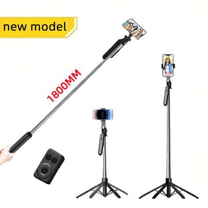 FANGTUOSI 1.8m Selfie Tripod Portable Camera Tripod With Wireless Remote Control And 360 ° Rotation For Video Recording And Live Streaming