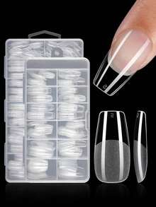 [Bestseller]120/240Pcs Short Almond Nail Tips Soft Gel Gelly Nail Tips Half Matte Full Cover Nail Tips Acrylic Pre-Filed Press On Nail Tips Nail Extension Home Manicure Press On Nails Nail Supplies - 清除 9 - 查看 11