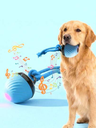 PETSIN 1. Interactive Smart Dog Ball Toy, Durable Chew Toy For Active Dogs, USB Rechargeable, Tethered Moving Ball That Simulates Barking, Indoor Pet Rolling Game, Suitable For Small/Medium Dogs, Helps Relieve Boredom And Stimulate Chewing Interest