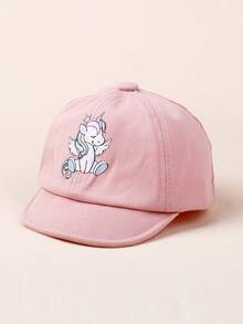 1pc Baby/Toddler/Little Girls' Soft Brim Sun Protection Baseball Cap, Windproof Hat For Spring, Summer, Autumn, Winter - Unicorn - View 5