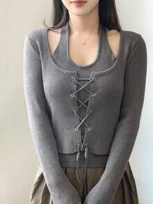 Women Lightweight Cardigans - Grey - View 1