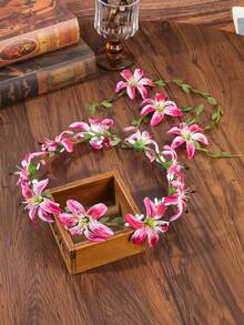 1件波西米亚风春夏清新人造花环，女士森系花卉头饰，婚礼/派对/伴娘/花童装饰，田园仙子角色扮演发饰，花冠，头饰，服装皇冠 - 彩色 - 查看 10