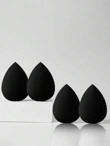 5pcs Multi-Functional Black Makeup Sponges, Foundation Blending Sponges, Liquid/Cream/Powder Seamless Smooth Makeup Sponges, Water Drop Shaped Makeup Sponges, Dry & Wet Use Makeup Tools, Professional Soft Concealer Sponges, Soft Makeup Sponge Set, Multi-Purpose Makeup Tools, Suitable For Foundation, Loose Powder - 彩色 - 查看 5