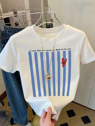 Women's Casual Short Sleeve Round Neck Plus Size T-Shirt