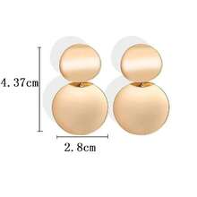 Women's Geometric Minimalist Metal Disc Dangle Earrings, Versatile Gift - Large and Small Round Stud Earrings - View 5