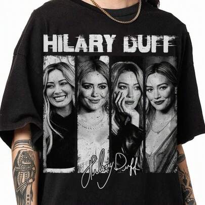 Hilary Duff Shirt Vintage 90s Bootleg Graphic Tee, Hilary Duff Lucky Me Tour 2026 Inspired T-Shirt, Comfort Pepper Shirt,Gift For Fan