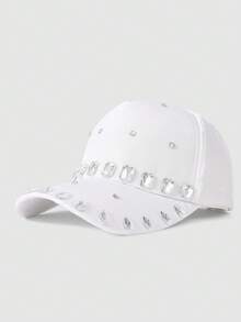 1顶女士可调节水钻棒球帽，时尚百搭尖顶帽，情侣款 - 棒球帽 - 查看 13