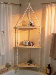 1Pc/2pcs Bohemian Style Hand Woven White Rope Beige Hanging Suspended Shelf Decoration Display Storage And Organizing Rack, Easy To Install, Universal In All Seasons, Simple Style Corner Rack - Suitable For Bedrooms, Bathrooms, Offices, Living Rooms - Suitable For Home Decoration, Room Decoration, Wall Decoration, Birthday And Graduation Gifts(Random Delivery Of Styles) - Multicolor - View 8