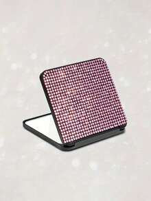 Luxury Sparkling Diamond Portable Double-Sided Folding Lipstick Mirror - The Perfect Choice To Repair Makeup Anytime, Anywhere, Sparkling Diamond Portable Folding Makeup Mirror - Double-Sided Square Design, Suitable For Handbag, Portable Folding Mirror Inlaid With Sparkling Diamonds, High-Definition Double-Sided Pocket Mirror, Available In Various Diamond Color Styles, Affordable, Cosmetics, Makeup Tools, Affordable Products, Gifts, Women's Gifts, Birthday Gifts - Multicolor - View 9