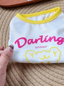 Cute Bear Print Dog Vest, Breathable Pet Tank Top, Small/Medium Dog Summer Sleeveless Clothes, Soft Teddy Pomeranian Chihuahua Puppy T-Shirt, Fashionable Pet Daily Walking Outfit - Multicolor - View 7