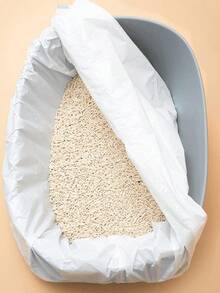 1包1卷加厚猫砂盆垃圾袋，带抽绳，无需铲子的宽松宠物猫砂袋 - 多色 - 查看 3