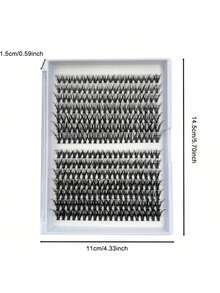 280簇自然假睫毛套装，D卷度设计，9-15毫米混合长度，3D蓬松眼型修饰工具 - 查看 7