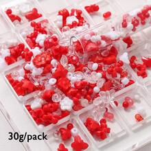 30g Mini Acrylic Beads Randomly Mixed Heart Shape, Bow, Spacer Beads For Bracelet Making DIY Mobile Phone Chain Earring Jewelry Handmade Accessories [Size: 2.5-10mm] - 2.5-10mm Mini Beads - View 11