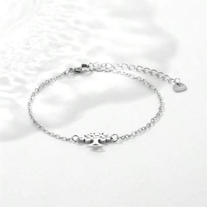 1件简约休闲生命树吊坠手链，百搭时尚配饰，女士必备