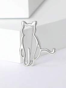 极简主义亮面猫咪胸针 - 动物造型别针，男女皆宜，休闲派对饰品/朋友礼物/徽章装饰 - 貓 - 查看 12