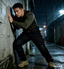 Men's Black Military Cargo Pants, Tactical, Waterproof, Ideal For Long Hikes And Outdoor Sports - 黑色 - 查看 4