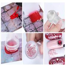 Dụng cụ in móng tay, hình bông tuyết, bướm và hoa, khuôn mẫu in móng nghệ thuật bằng thép. - Nhiều màu - Xem 8