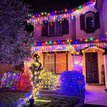 Cortina de luces de cadena, 100 cuentas LED, 3*3 metros, cortina de luces navideñas multicolor USB, con control remoto, 8 modos de temporizador, resistente al agua, adecuada para fondos de dormitorios, ventanas y decoraciones interiores/exteriores. - Multicolor - Ver 3