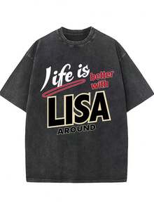 Summer Outfits: New  Versatile Washed Vintage T-Shirts For Men In European And American Styles, Made Of Pure Cotton 230g For Comfortable Wear, With Unique Printed Designs, Christmas T-Shirts, Vacation Outfits For Women, Button-Up Vacation Outfits For Men, Manfinity WIOR - màu đen - Xem 1