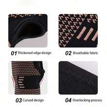 2 Packs Wrist Compression Sleeves, Comfortable And Breathable For Workout, Wrist Support For Women And Men Breathable And Sweat-Absorbing Carpal Tunnel Wrist Brace - Bronze - View 5