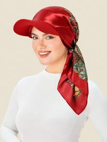 1 chiếc khăn trùm đầu tam giác in họa tiết kiểu Âu và Mỹ mới, chất liệu satin hai lớp dành cho nữ. - Nhiều màu - Xem 7