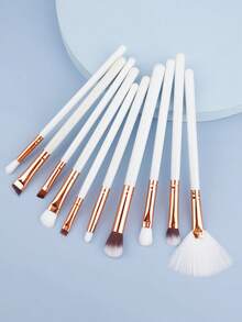 10支装专业眼部化妆刷套装，木柄眼影眉笔眼线刷 - 彩色 - 查看 7