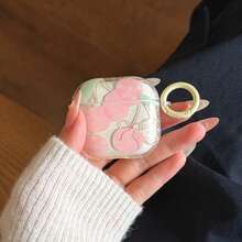 Ốp tai nghe hình tròn màu hồng anh đào tương thích với Apple Pro3/Pro2/AirPods4/AirPods3/AirPods2, ốp tai nghe thời trang dành cho nữ, ốp tai nghe tối giản, ốp tai nghe Apple, vỏ bảo vệ tai nghe Apple - Màu Hồng baby - Xem 3