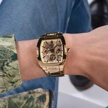 男士石英表，不锈钢材质，优雅简约风格，带日历功能，男士手表 GW0456G2 GW0456G4 - 金色 - 查看 5