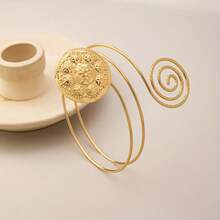 1pc Fashionable Elegant Personalized Open Circle Design Bangle Bracelet, Suitable For Women's Daily Wear - Multicolor - View 4