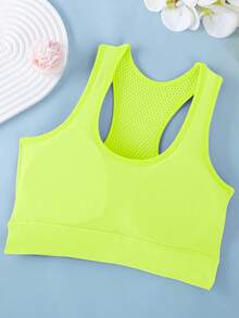 Women's Sports Bra, Racerback Yoga Fitness Running Crop Top Bra - Neon - View 5