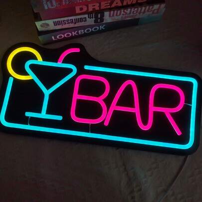 1PC Bar Party LED Neon Sign Wall Hanging Decor, Dimmable With Brightness Switch, USB Powered, Ideal For Music Festival, Bar, Night Club, Man Cave, Hotel Bar, Restaurant, Perfect Birthday & Festival Gift