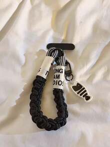 1pc Black Cat X Fish Pendant Lanyard, Thick Braided Wrist Strap, Suitable For Phone Cases, Anti-Lost, Anti-Drop, Versatile - Multicolor - View 8