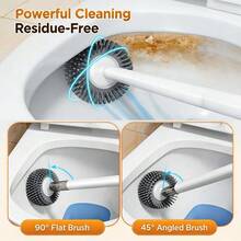 1pc 2026 Toilet Brush And Holder, Bathroom Toilet Brush With Sturdy Handle. Space-Saving, Covered Toilet Brush, Durable, Deep Cleaning. Easy To Assemble, Deep Cleaning, Can Be Hung Or Stood Upright, Essential Toilet Brush For Home, Suitable For Halloween, Christmas, Ramadan, Easter And Other Holidays (White) - Wall-Mounted - View 7
