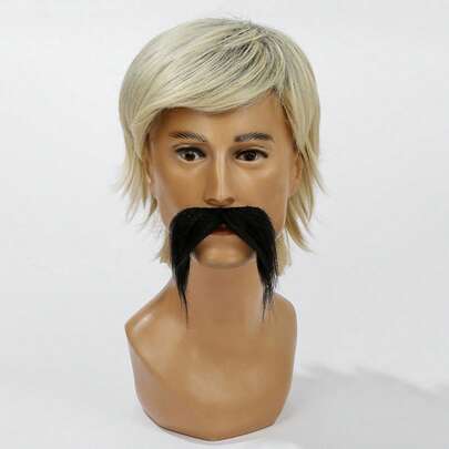 1pc Halloween Pirate Costume Realistic Adhesive Felt Fake Beard Mask Makeup Performance Prop