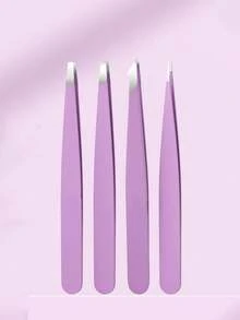 Bộ 4 nhíp tỉa lông mày độ chính xác cao, kẹp tỉa lông mày bằng thép không gỉ, bộ dụng cụ chăm sóc lông mày. - Màu tím - Xem 10