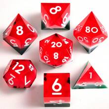 D&D Summer Watermelon Dice Set Of 7, Smooth Edges And Easy To Roll, Ideal For Tabletop Role-Playing Games, D&D And Fantasy RPGs. Excellent Choice. - Multicolor - View 7