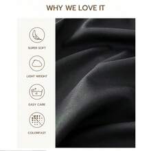 1件 100%超柔軟微纖維床單，輕盈透氣，柔軟舒適四季通用床上用品，飯店級度假風，多功能臥室裝飾，開學季、畢業禮物、居家裝飾，舒適夏季休閒床品，情人節溫馨之夜，春季輕便床品，四季可洗且可機洗，防皺不褪色，飯店系列風格，柔軟觸感布料，易洗床品，日常生活，居家必需品，居家/學校使用，居家/宿舍必備，(不含枕頭與枕套) - 黑色 - 查看 6