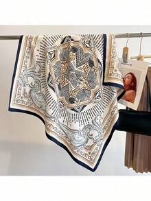 90cm Satin Square Scarf For Women, Stylish Lightweight Neck Scarf & Hair Accessory, Smooth Soft Texture For Headband, Shawl, Or Fashion Wrap, Versatile All-Season Accessory For Daily Outfits, Travel, Work, Or Parties, Chic Elegant Gift For Her - 紅色 - 查看 8