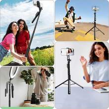 方拓思自拍杆三脚架，1700mm长节杆，蓝牙遥控，360°旋转，1/4接口，适用于手机相机Vlog - 查看 9