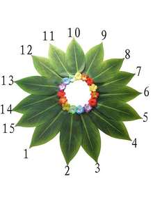 1件绿色10叶夏威夷草裙，1件绿色15叶夏威夷草裙，女士及女孩夏季沙滩派对服装 - 布藝樹葉裙 - 查看 6