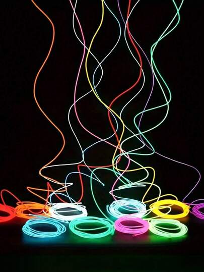 1 Piece, 9.84 Ft /3 M Vibrant Neon Rope Light - Holiday Decor Lighting, Bedroom Decor - Battery Powered, Stroboscopic, Electrically Generated Light With Cool Gadgets
