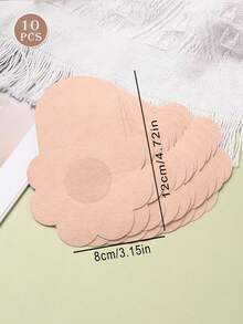 10pcs/Pack Disposable Invisible Breast Lift Tape, Suitable For Large Bust And Plus Size Women, Self-Adhesive Strapless Invisible Breast Tape, Reusable, Lift Bust, Cover, Can Be Used As Breast Pads, Nipple Covers, Prevent Breast Protrusion, Enhance Bust Shape. - Apricot - View 10