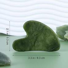 Gua Scraping Massage Natural Jade Guasha Board Therapy Point Treatment Dark Green - Dark Green - View 6