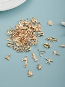 Ngẫu nhiên 50 chiếc mặt dây chuyền hợp kim KC Golden Ocean để làm trang sức DIY, móc khóa, bông tai, charm cho vòng tay, vòng cổ. - Vàng - Xem 6