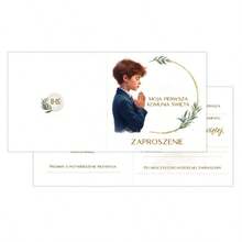 12pcs Polish Language Paper First Communion Invitation Cards - First Communion Theme Adult Communion Party Invitations, Blank Celebration Invitation Supplies - View 3