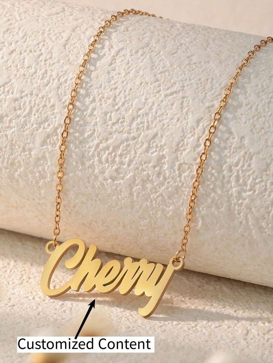 Personalized Name Necklace - Elegant Font Design - Multicolor - View 1